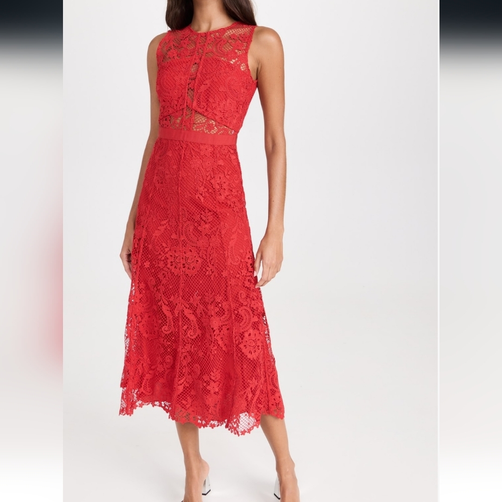 Elegant Red Lace Dress